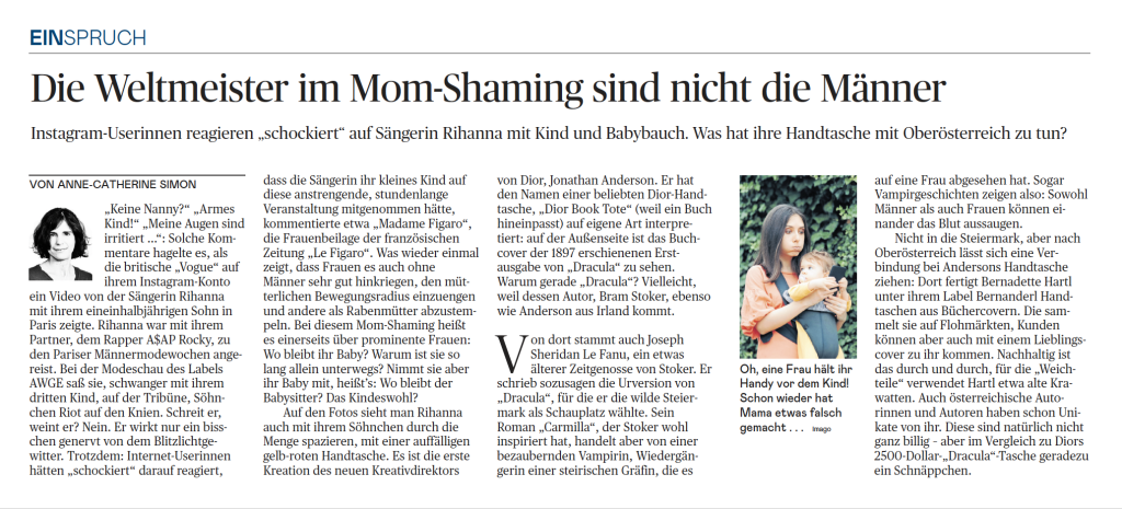 Die Presse Kolumne_Rhianna, Dior und Bernanderl