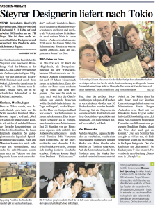 Bernanderl Designerin liefert nach Tokio TIPS Juni 2025